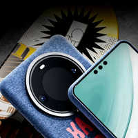 Étuis magnétiques en tissu jean pour téléphones mobiles Mate80 Mate70 avec protection à 360°, anti-traces de doigts et antichoc