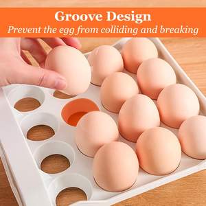 Boîte de rangement d'œufs pratique pour la famille, vente en gros, support double pour œufs de cuisine domestique - Product Image 4