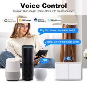Interrupteur mural intelligent Matter 1/2/3/4 gangs US avec télécommande <span class=keywords><strong>bouton</strong></span>, commande vocale et programmation pour Alexa, Google <span class=keywords><strong>Home</strong></span>, HomeKit, Android - Product Image 5
