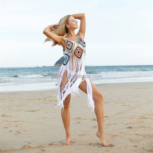 Jinru fatto a mano all'uncinetto in pizzo cucito con uncino Top fionda Bikini costumi da bagno Sexy con Logo ragazza sul davanti 1 pezzo - Product Image 3