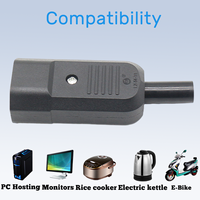 Adaptateur d'alimentation LANZMFG LZ-14-T1, prise IEC C14, prise C13, 10A, connecteur mâle, bricolage, connexion de prise électrique, industriel, noir, 250V