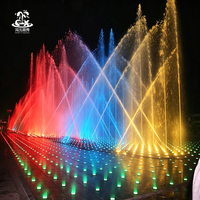 Fontaine musicale extérieure grand format avec synchronisation audio en temps réel et spectacle d'eau LED multicolore pour lieux de spectacle et galas