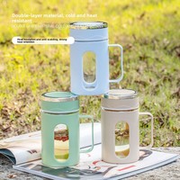 Tasse de bureau isotherme double paroi avec infuseur à thé intégré, grande capacité, design cartoon