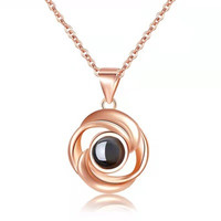 Vente en gros de collier photo à projection classique en argent sterling 925 pour couple collier à pendentif en cuivre pour femme pour cadeau