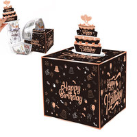 Tirelire d'anniversaire pour cadeau en espèces tirer la bande de cadeau en espèces tirer Happy Birthday Card DIY set-une façon amusante et aimante d'offrir des cas