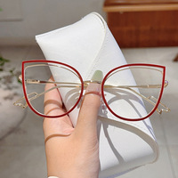 Gafas LG47 de estilo europeo americano inspiradas en Instagram, con diseño hueco, efecto ojo de gato, bisagras de resorte y lentes con filtro de luz azul, aptas para lentes graduadas.