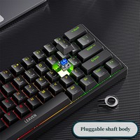 LEAVEN K620 60% 61 Keys Blue Switch Custom Keycap Mini USB Wired Gaming Fashion RGB Backlit Optical Mechanical New Keyboard