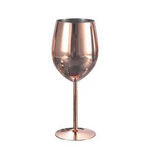 Verres à vin rouge en acier inoxydable 304, 500ml, or Rose, verres à vin rouge