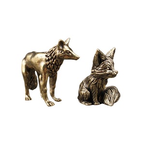 Figura de Zorro de Latón, Adorno de Escritorio de Metal Sólido, Diseño Tradicional, Decoración de Oficina, Decoración del Hogar, Artículo de Regalo Artesanal - Product Image 5