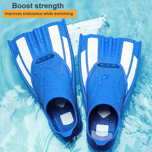 Palmes de natation en silicone pleine longueur à lame courte, confortables pour l'entraînement de natation en piscine - Product Image 2