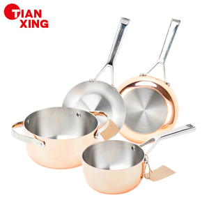 <span class=keywords><strong>Set</strong></span> di <span class=keywords><strong>Pentole</strong></span> Premium TIANXING in Acciaio Inox a 3 Strati, Casseruola Oro Rosa per Induzione, <span class=keywords><strong>Set</strong></span> di <span class=keywords><strong>Pentole</strong></span> e Padelle da Cucina - Product Image 1