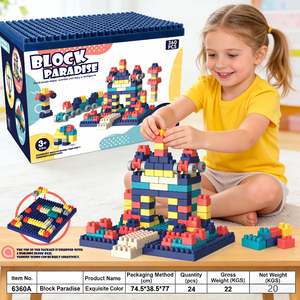 HTL 360 pièces Ensembles de blocs de construction colorés pour enfants Blocs de construction en plastique ABS <span class=keywords><strong>Jouets</strong></span> éducatifs DIY pour enfants Bâtiments modernes - Product Image 2