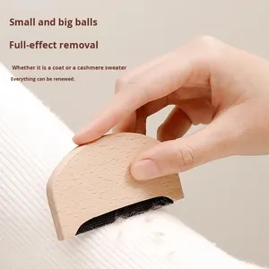 Wholesale Eco-Friendly Durable Wooden Handle Beech Wood Double-Sided Non-Damaging Manual Large Clothing Lint Roller Scraper - Product Image 1