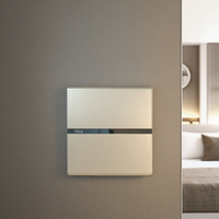 Nouveau design de l'usine MGA Interrupteur 1 groupe 1 voie avec indicateur LED or champagne avec logo personnalisé adapté aux hôtels et aux ménages