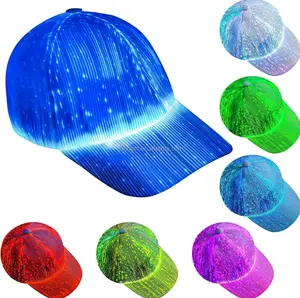 批发7色发光发光帽LED帽子USB充电发光帽Led圣诞帽活动