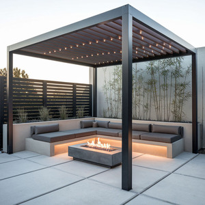Pavillon à lames robuste de qualité commerciale avec fonctionnement motorisé certifié IP65 pour une utilisation en <span class=keywords><strong>terrasse</strong></span> de <span class=keywords><strong>restaurant</strong></span> par tous les temps - Product Image 1