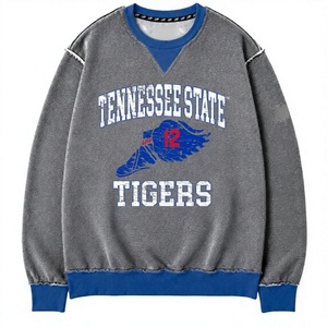 Sudadera de cuello redondo de la Universidad Estatal de Tennessee, azul real, con cuello y puños acanalados, gráfico universitario, forro polar, estilo casual. - Product Image 2