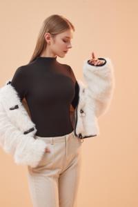 Maglia Termica da <span class=keywords><strong>Donna</strong></span> Evenyoung a Collo Alto e Maniche Lunghe in Poliestere e Spandex con Infrarossi Lontani, Pile Doppio Lato, Aderente e Morbida - Product Image 5