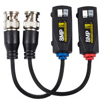 Balun de Video CCTV de 8MP, Monitor de 2KV, Conector RJ45, AHD/CVI/TVI, CAT5/6 UTP, BNC Activo de Plástico, Alcance de 300m, HLVISUS