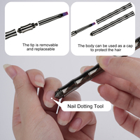 Yihuale Nouveauté – Ensemble de 8 pinceaux à ongles professionnels avec manche en métal en forme de bambou et embouts détachables, personnalisables avec logo, pour salon de manucure