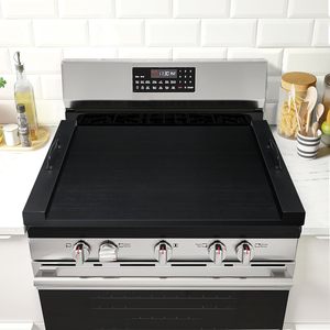 Planche de cuisson en bois noir avec poignée, 100 % OSB, plateau de service et planche à charcuterie polyvalente pour cuisinière électrique/gaz - Product Image 1