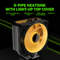 Refroidisseur de processeur à haut débit d'air 72CFM, ventilateur ARGB 120 mm, durée de vie 100 000 h, LGA1851 AM5 PWM 190 W, dissipateur thermique pour boîtier de PC de jeu Intel AMD