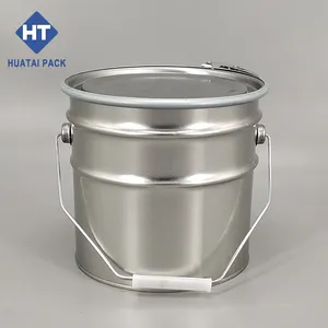Customized Logo Metal Chemical Container Tinplate Bucket Pail With Lid