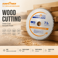 Lame de scie circulaire ATB TCT 7'' à pointe en carbure, disque de coupe pour une coupe lisse du bois dur, du bois tendre, des meubles et du travail du bois