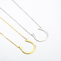 Daochong personnalisé mode femmes équestre bonne chance fer à cheval pendentif argent 925 collier
