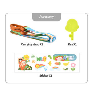 Tirelire Singe de Dessin Animé avec Serrure à Clé, Sangle Réglable et Autocollants – Cadeau Éducatif pour Enfants pour Économiser Monnaie et Billets - Product Image 4
