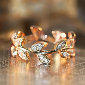 F659 Anelli da donna in oro massiccio 18 carati con diamanti taglio marquise colore G naturale, gioielli romantici da matrimonio - Product Image 3