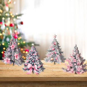Decoración Navideña DAMAI, Figura de Árbol de Navidad 3D en Rosa, Azul y Verde, Artículos para Fiestas Navideñas, Decoración de Mesa - Product Image 1