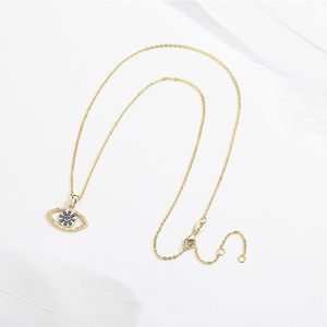 Vendita calda di lusso collana in argento 925 Cubic Zirconia occhio del <span class=keywords><strong>diavolo</strong></span> <span class=keywords><strong>accessori</strong></span> di nicchia con catena placcata in oro - Product Image 2