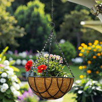 Pots de fleurs en jute tissé à 3 niveaux, doublures en fibre végétale, paniers suspendus pour murs extérieurs, panier de légumes de taille moyenne