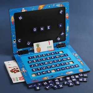 Montessori 2 <span class=keywords><strong>in</strong></span> 1 taccuino <span class=keywords><strong>in</strong></span> legno di apprendimento della scheda numero alfabeto parole puzzle educativo precoce tablet giocattoli per bambini ragazzi ragazze - Product Image 6