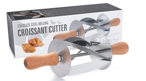 Rouleau de coupe de pâte à Croissant en acier inoxydable de qualité alimentaire, outil de cuisson de pâtisserie avec poignée en bois - Product Image 3
