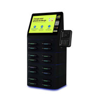 Estación de Carga Móvil para Negocios con 16 Ranuras y 8000mAh, Gabinete POS de Alquiler con Funciones Inteligentes de Carga Rápida, Máquina Expendedora de Power Bank