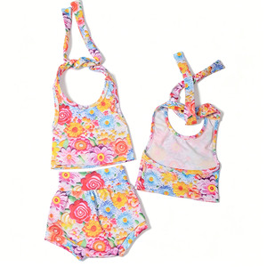Conjunto <span class=keywords><strong>de</strong></span> Ropa para Bebé Niña B12 con Estampado Personalizado, Tirantes Ajustables, Pantalones Cortos, Spandex y Algodón Antipilling - Product Image 2