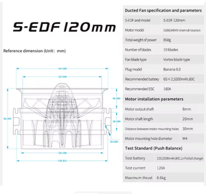 Ventilateurs à conduit HSDJETS <span class=keywords><strong>EDF</strong></span> 90mm 105mm 120mm semi-métalliques, poussée maximale <span class=keywords><strong>EDF</strong></span> 8,6 kg, propulseur pour drone RC, avion télécommandé, UAV, bricolage - Product Image 4