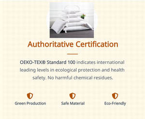 Easyum 1 Cuscino 100% Cotone 95% <span class=keywords><strong>Piuma</strong></span> d'Oca Bianca 5% <span class=keywords><strong>Piuma</strong></span> d'Oca Non Tossico Quadrato Rigido <span class=keywords><strong>per</strong></span> Supporto Collo e Schiena - Product Image 4