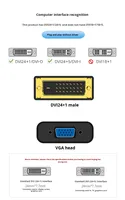Convertisseur DVI vers VGA professionnel OEM avec prise en charge 1080P, gaine en PVC, pour projecteur, adaptateur DVI VGA pour ordinateur portable, adaptateur de caméra