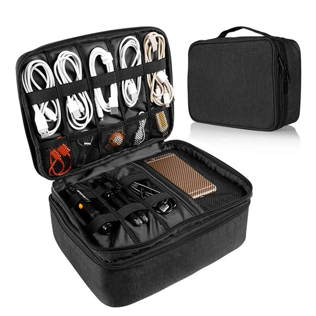 Cable Storage Organizer Bag Nylon Water Resistant Multifunction Travel Electronics Pouch for Outdoor Photography Wholesale