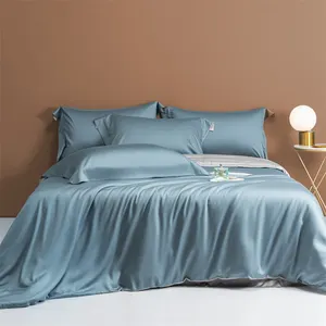 Bộ Tấm Giảm giá Trắng Linen Lụa Bộ Đồ Giường Khách Sạn Chất Lượng Khăn Trải Giường 500 Chủ Đề Đếm