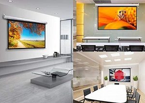 Pantalla de Proyección Eléctrica Motorizada de 60" con Control Remoto Desplegable 4:3 4K HD Retráctil para Cine en Casa - Product Image 4