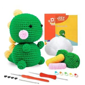 Kits <span class=keywords><strong>de</strong></span> Ganchillo DIY <span class=keywords><strong>de</strong></span> <span class=keywords><strong>Dinosaurios</strong></span> Bebé para Principiantes, Ecológicos, con Hilo <span class=keywords><strong>de</strong></span> Algodón para Bordar Animales, para el Hogar - Product Image 1