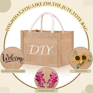 Recycled Buralp Linen Grocery Mini Small Jute <strong>Bag</strong> OEM With Handles <strong>for</strong> <strong>Bridesmaid</strong> <strong>Wedding</strong> Party Beach Shopping DIY Trip - Product Image 3
