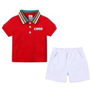Ensembles d'été haut et short pour garçons, survêtements pour enfants, polo court et short 2 pièces pour enfants de 0 à 6 ans - Product Image 1