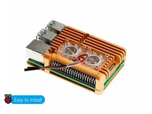 Boîtier en aluminium avec double ventilateur SKU RP4CAV11, un bon boîtier pour Raspberry Pi 4/ 4B C930 - Product Image 2