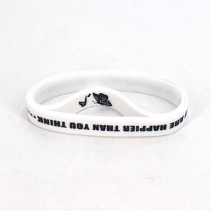 Bracelet en silicone à motif papillon Happy Than You Think, bracelet en caoutchouc Free Flight - Product Image 5