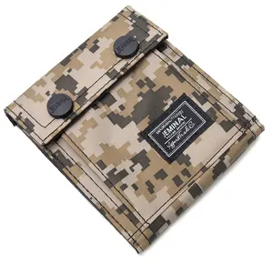 Portefeuille en toile décontracté camouflage pour hommes personnalisé court portefeuille Ultra-mince sac de carte de changement de fermeture éclair